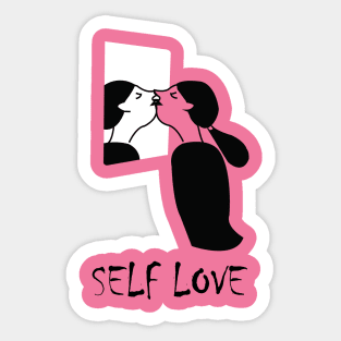 Girl Kissing Herself Sticker